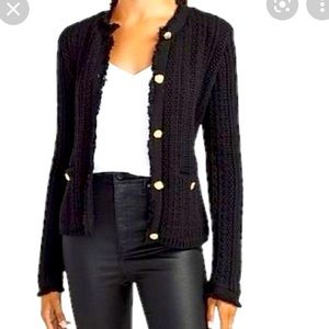 Fringe button down sweater